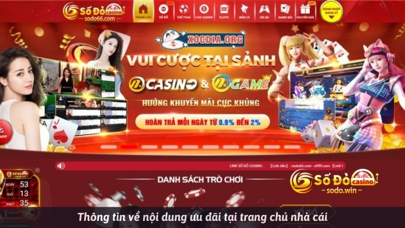 Thông tin về nội dung ưu đãi tại trang chủ nhà cái